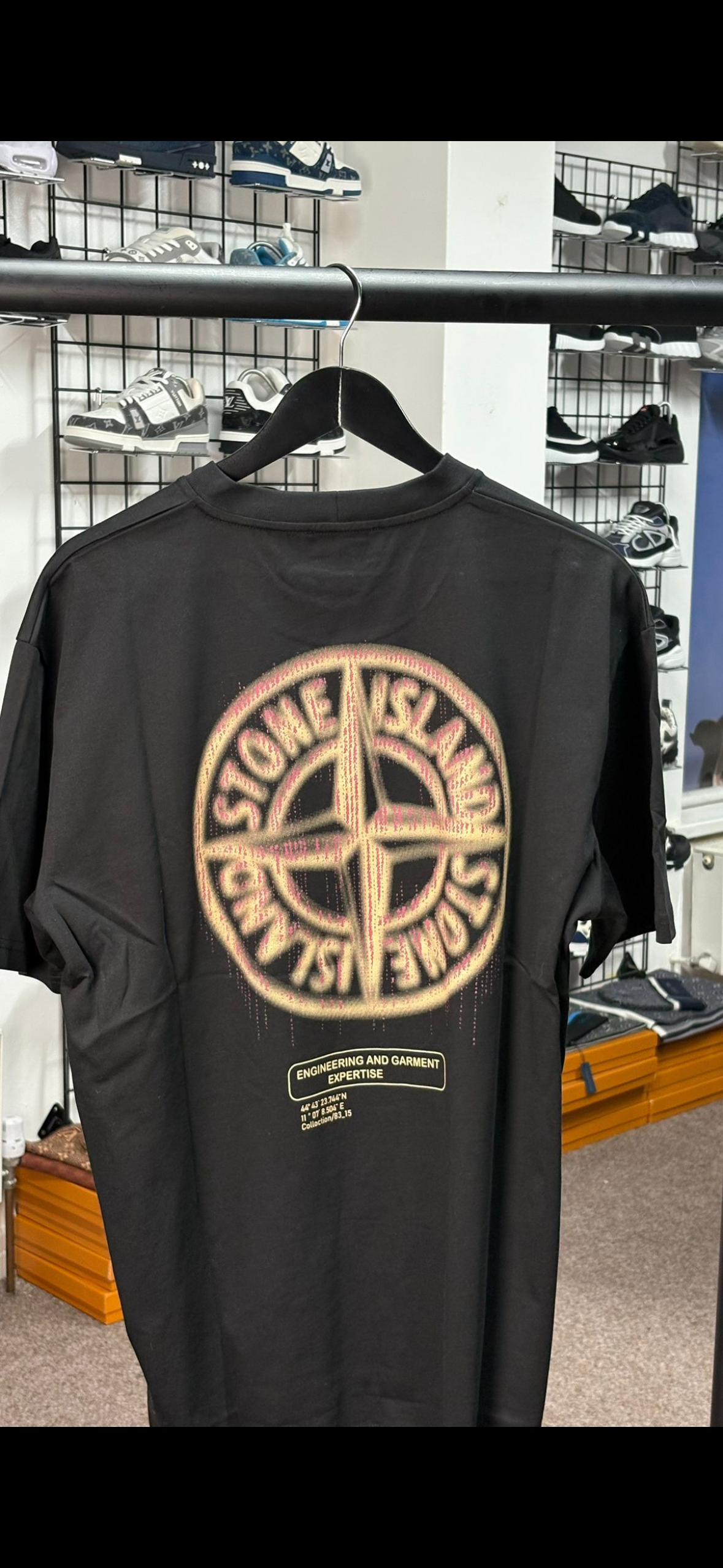 Stone Island Bleeding Numbers Compass Print Graphic T-Shirt