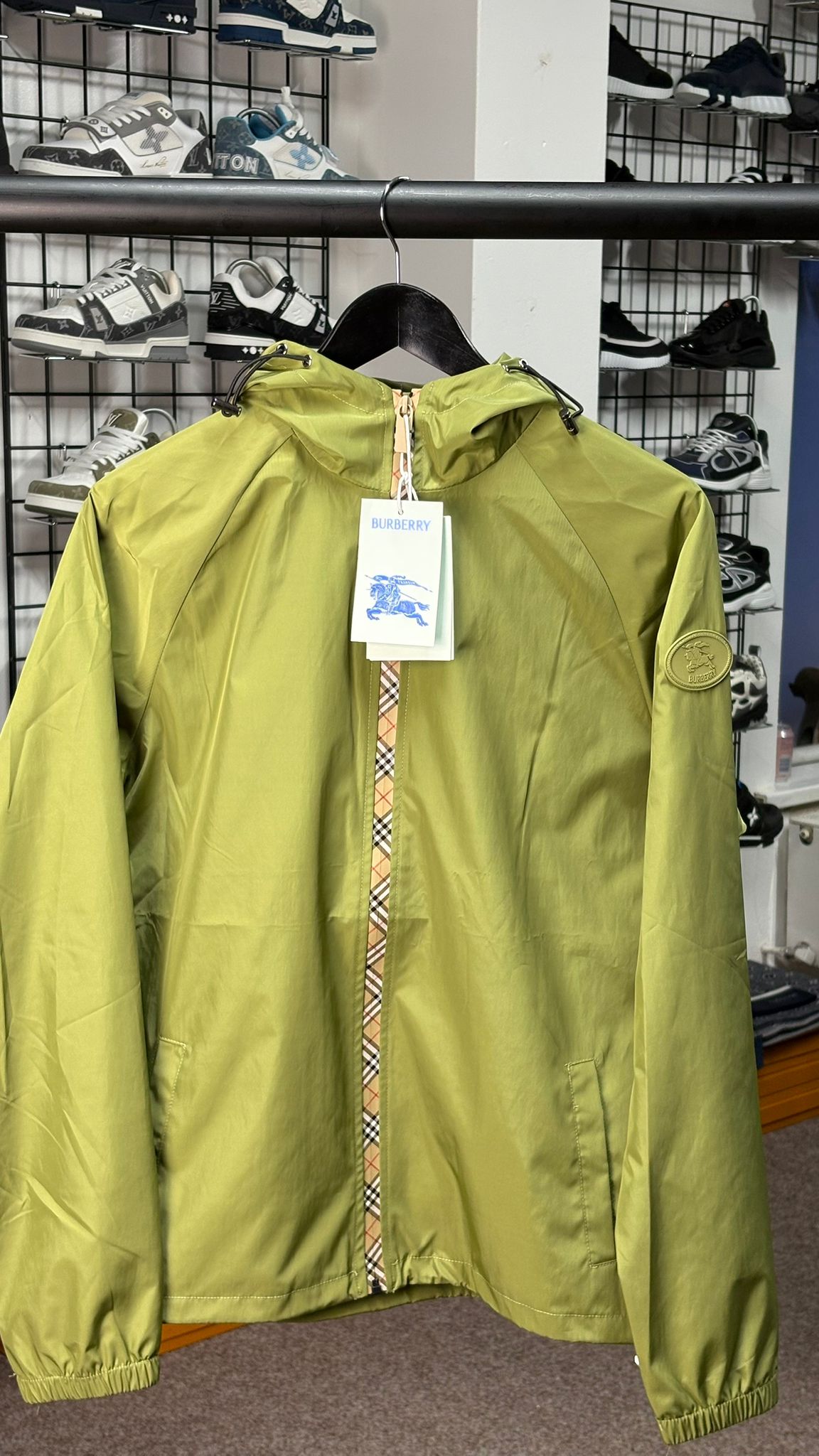 Burberry Vintage Check-Trim Nylon Hooded Jacket